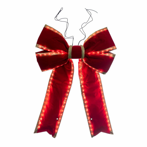 Vickerman L231424LED - 2 ft Red-Gold Velvet Outdoor Bow 