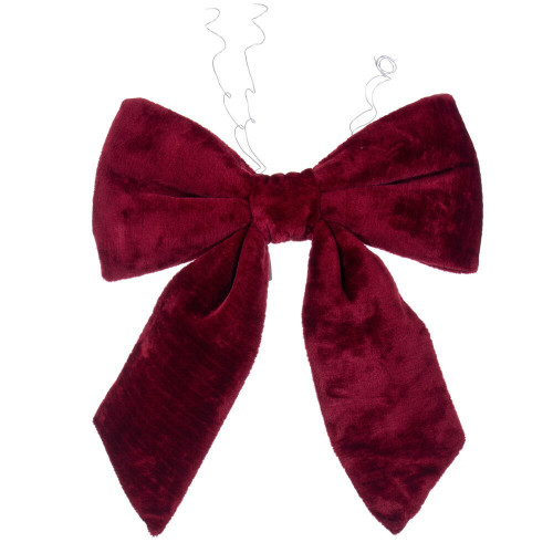 Vickerman L231718 - 18 inch Burgundy Faux Fur Indoor Bow 