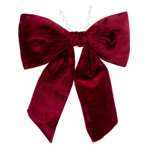 Vickerman L231736 - 3 ft Burgundy Faux Fur Indoor Bow