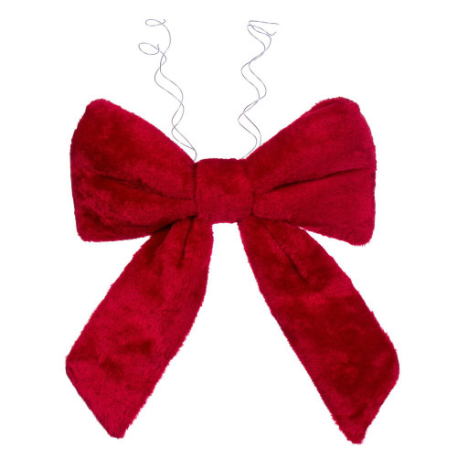 Vickerman L231912 - 12 inch Red Faux Fur Indoor Bow