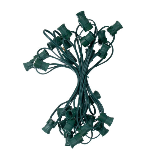 Vickerman V24SPT1-25G - 25 ft Green C9 Socket Stringer with 25 Magnetic Sockets - SPT1