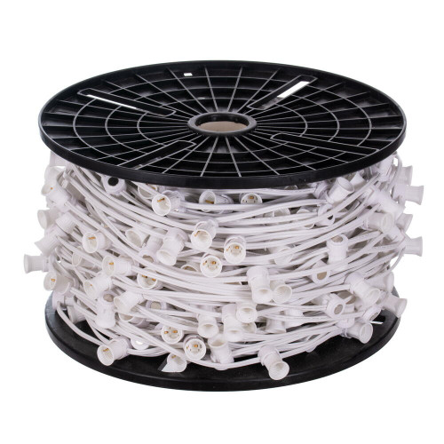 Vickerman V24SPT1-400W - 500 ft White C9 Socket Stringer with 400 Magnetic Sockets - SPT1