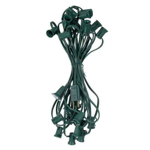Vickerman VC7SPT1-12G25 - 25 ft Green C7 Socket Stringer with 25 Sockets - SPT1
