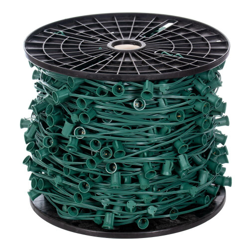 Vickerman VC9SPT1-12G1000 - 1000 ft Green C9 Socket Stringer with 1000 Sockets - SPT1
