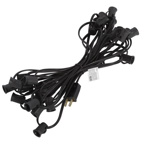 Vickerman VC9SPT1-12K25 - 25 ft Black C9 Socket Stringer with 25 Sockets - SPT1