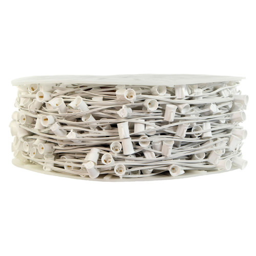 Vickerman VC9SPT1-15W1000 - 1000 ft White C9 Socket Stringer with 800 Sockets - SPT1