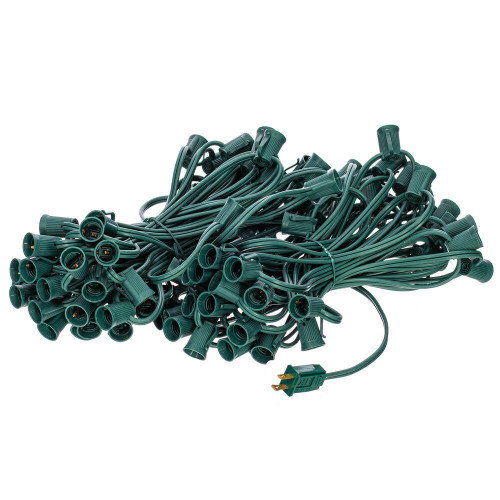Vickerman VC9SPT2-12G100 - 100 ft Green C9 Socket Stringer with 100 Sockets - SPT2