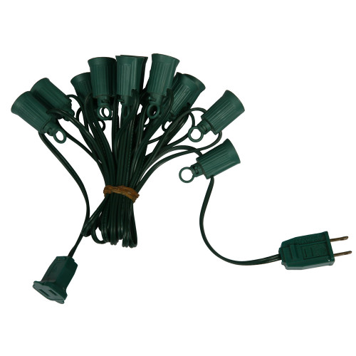 Vickerman VC9SPT2-12G25 - 25 ft Green C9 Socket Stringer with 25 Sockets - SPT2
