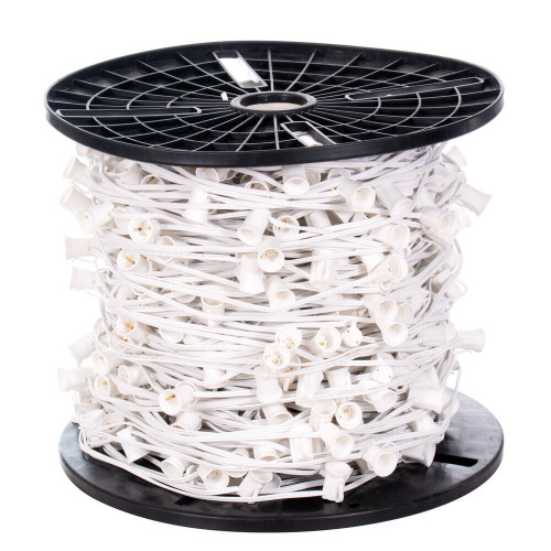Vickerman VC9SPT2-12W1000 - 1000 ft White C9 Socket Stringer with 1000 Sockets - SPT2