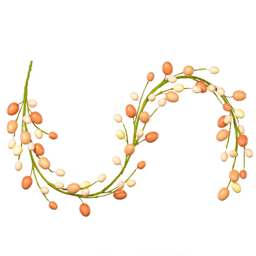 Vickerman FPQA230960 - 5 ft Coral Easter Egg Christmas Garland - Unlit