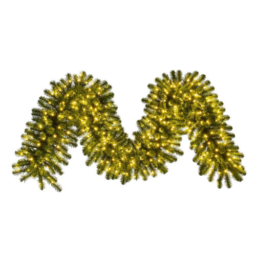Vickerman G237021LED - 9 ft Green Deluxe Sequoia Pine Christmas Garland - Warm White LED 