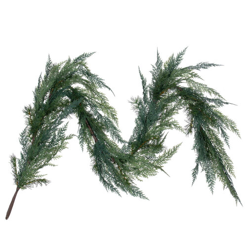 Vickerman LF240372 - 6 ft Green Mixed Long Cedar Pine Christmas Garland - Unlit 