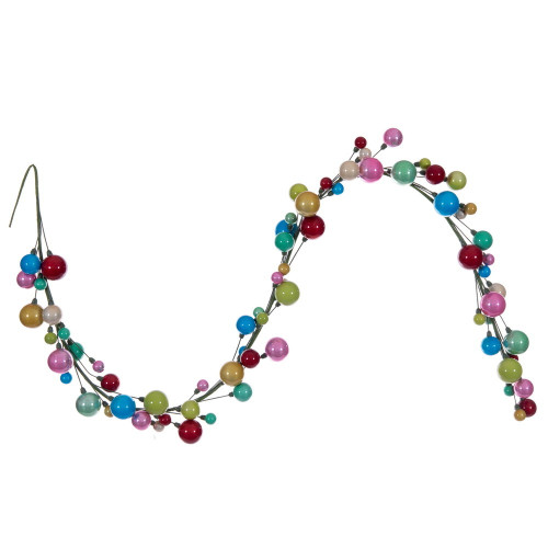 Vickerman N250194 - 6 ft Multicolor Mt Sh Pearl Ball Christmas Garland - Unlit