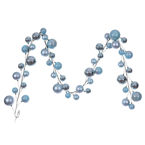 Vickerman N250332 - 10 ft Baby Blue Mt Sh Pearl Ball Christmas Garland - Unlit