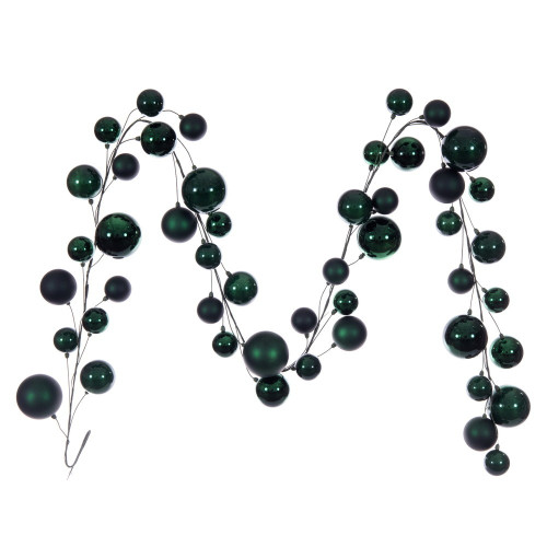 Vickerman N250374 - 10 ft Midnight Green Mt Sh Pearl Christmas Garland - Unlit
