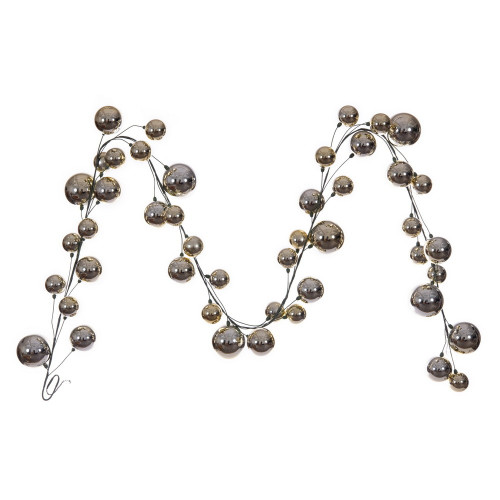 Vickerman N251338 - 10 ft Champagne Shiny Ball Branch Christmas Garland - Unlit
