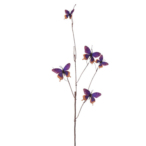 Vickerman EF232338 - 37 in. Purple/Mocha Butterfly Artificial Spray - 2 Pack 