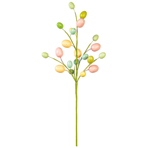 Vickerman FPQA230330 - 24 in. Pink/Blue/Green/Yellow Pastel Easter Egg Artificial Spray - 2 Pack 