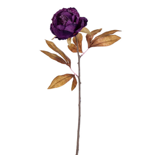 Vickerman FR235826 - 21 in. Dark Purple Peony Stem Artificial Spray - 6 Pack
