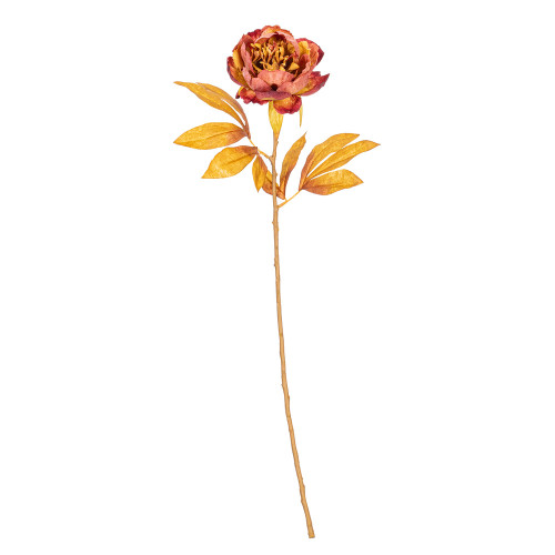 Vickerman FR235888 - 21 in. Red/Brown Peony Stem Artificial Spray - 6 Pack