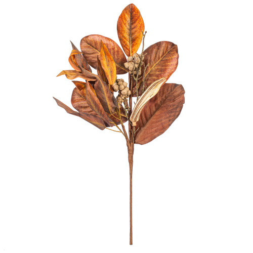 Vickerman FT240113 - 24 in. Brown Magnolia Leaf Artificial Spray - 3 Pack