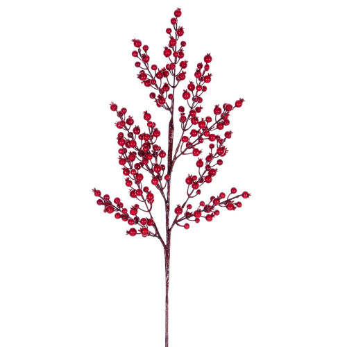 Vickerman P240124 - 24 in. Red Crab Apple Mixed Berry Artificial Spray - 3 Pack