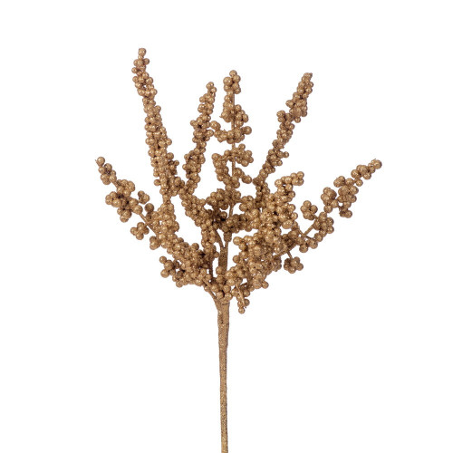 Vickerman P250108UV - 18 in. Gold Glittery Berry UV Artificial Spray - 3 Pack