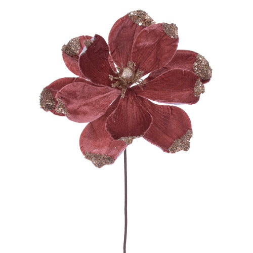 Vickerman RG230958 - 21.5 in. Rose Gold Velvet Magnolia Artificial Spray - 4 Pack
