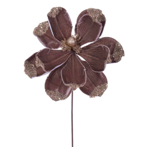 Vickerman RG230976 - 21.5 in. Mocha Velvet Magnolia Artificial Spray - 4 Pack 