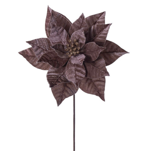 Vickerman RG232776 - 21.5 in. Mocha Poinsettia Flower Artificial Spray - 6 Pack