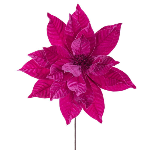 Vickerman RG233159 - 21.5 in. Hot Pink Poinsettia Flower Artificial Spray - 2 Pack
