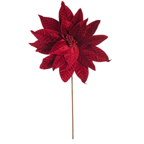 Vickerman RG233165 - 21.5 in. Burgundy Poinsettia Flower Artificial Spray - 2 Pack