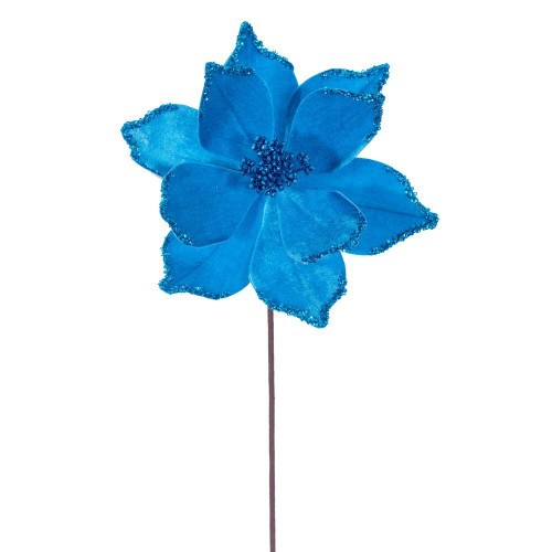 Vickerman RG235912 - 21.5 in. Turquoise Poinsettia Flower Artificial Spray - 6 Pack 
