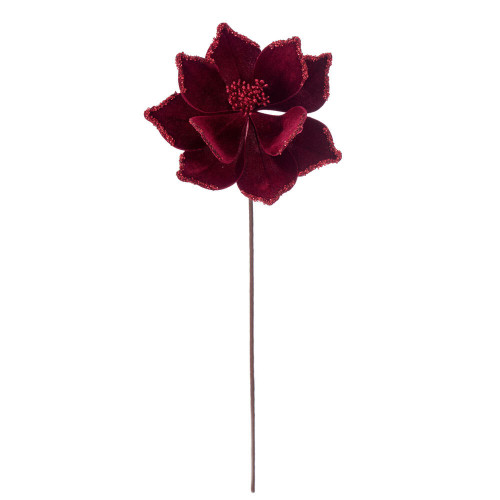 Vickerman RG235965 - 21.5 in. Burgundy Poinsettia Flower Artificial Spray - 6 Pack 