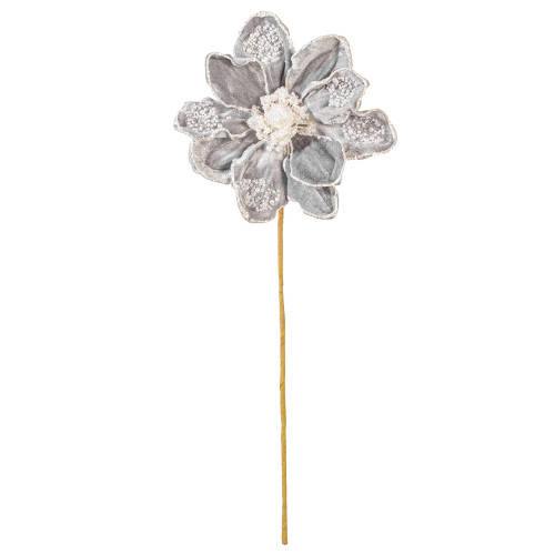Vickerman RG253607 - 17 in. Silver Pearl Magnolia Flower Artificial Spray - 2 Pack