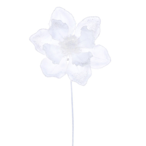 Vickerman RG253611 - 17 in. White Pearl Magnolia Flower Artificial Spray - 2 Pack 