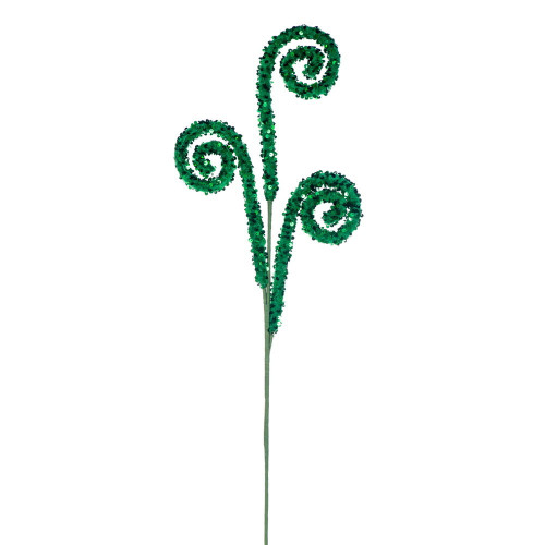 Vickerman RPQ251904 - 29 in. Green Sequin Swirl Artificial Spray - 3 Pack