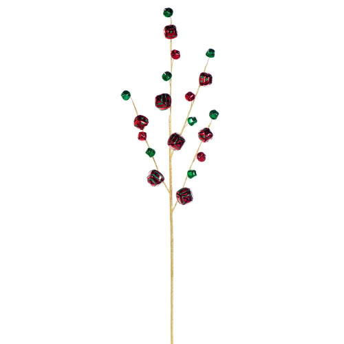Vickerman RPQ254529 - 29.5 in. Green/Red Bell Artificial Spray - 2 Pack 
