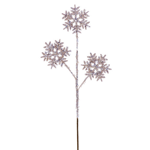 Vickerman RPQ254738 - 23 in. Champagne Sequin S-Flake Artificial Spray - 2 Pack