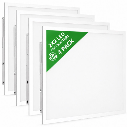 2x2 Square LED Flat Panel Light 4-Pack - Wattage and 5CCT Selectable - 4 Pack