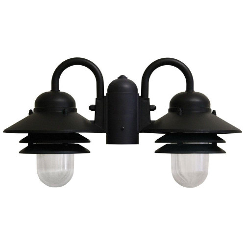 Incon Lighting 2-Light 22.6W LED Lamp Post Lantern Black Polycarbonate Nautical Light 3000K 