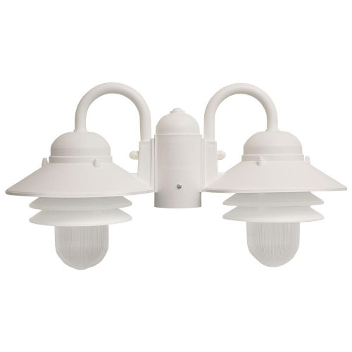 Incon Lighting 2-Light 22.6W LED Lamp Post Lantern White Polycarbonate Nautical Light 4000K 