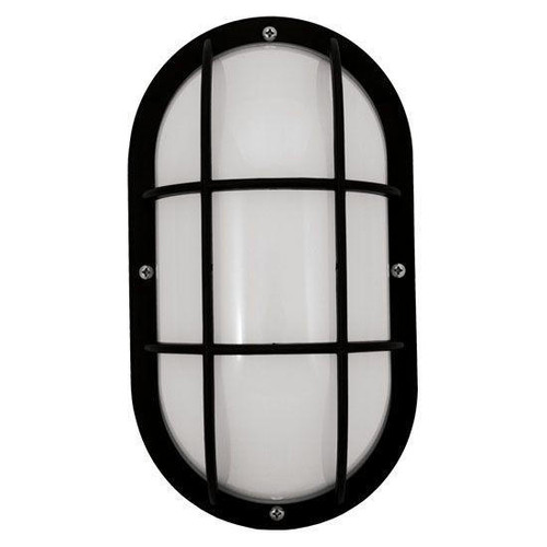 Incon Lighting 13W LED Nautical Black Grid Security Fixture 3000K 