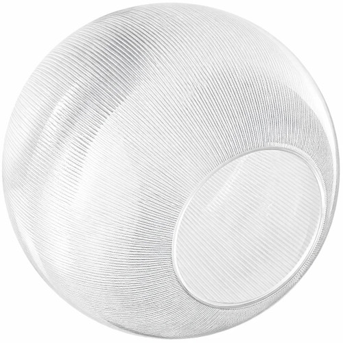 12" Clear Prismatic Plastic Light Globe with 5-1/4" Neckless Opening 