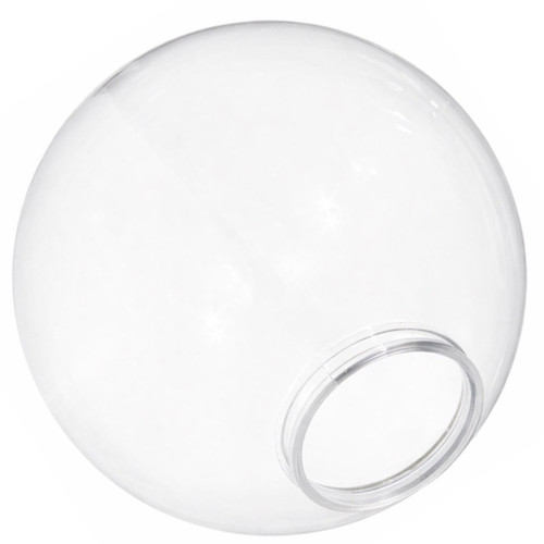 20" Clear Acrylic Light Globe – 6" Fitter Neck Flange – Replacement Outdoor Post Cover 