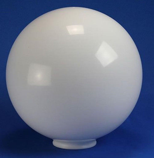 12" White Acrylic Plastic Light Globe | 4" Neck Lip Base
