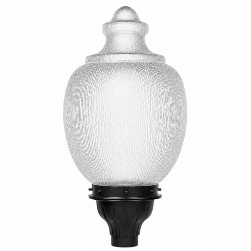 Commercial Acorn Post-Top Light Fixture with Clear Textured Globe
