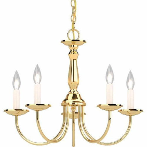 Volume Lighting V4515-2 - Polished Brass Candle Chandelier