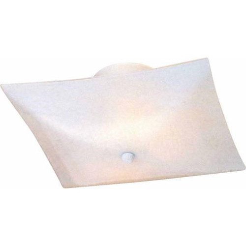 Volume Lighting V1916-6 Indoor White Square Flush Mount with White Glass