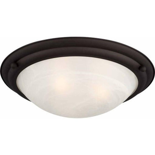 Volume Lighting V6854-79 - Antique Bronze Flush Mount - Alabaster Glass Dome